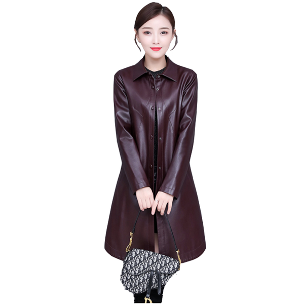 women's leather & faux autumn winter plus size jacket fashion slim medium-long coat was thin windbreaker, Black
women's leather & faux autumn winter plus size jacket fashion slim medium-long coat was thin windbreaker, Black