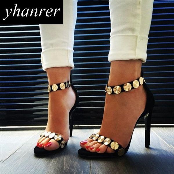 women's ankle-wrap 11.5cm high heels shoes ladies rivets thin sandals pumps y188 35-40, Black
women's ankle-wrap 11.5cm high heels shoes ladies rivets thin sandals pumps y188 35-40, Black