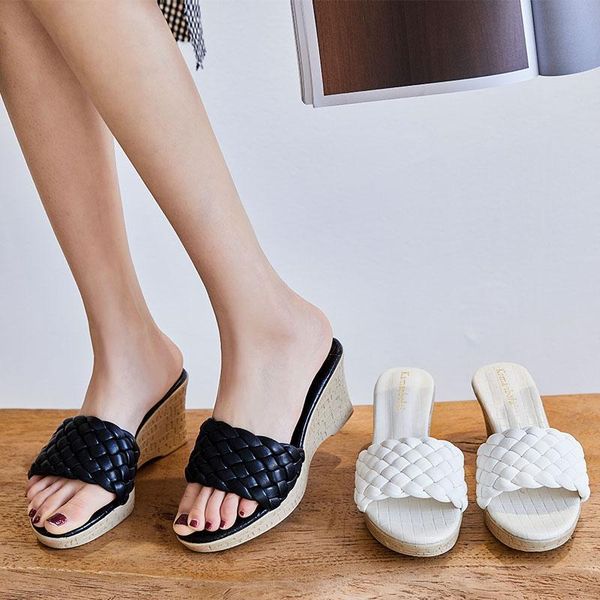slippers 2021 fashion weave high heels shoes women wedge leather luxury designer ladies street beach sandals slides r1wv, Black
slippers 2021 fashion weave high heels shoes women wedge leather luxury designer ladies street beach sandals slides r1wv, Black