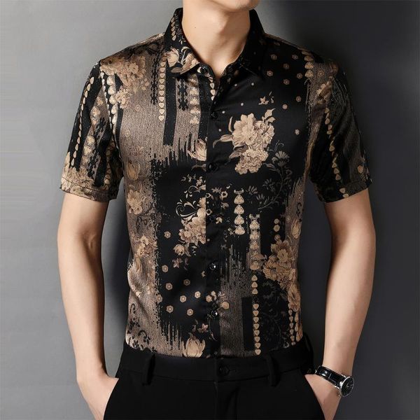 fashion blusas masculina dress shirt men short sleeve camisa flores hombre 2021 summer casual male man shirts men's, White;black
fashion blusas masculina dress shirt men short sleeve camisa flores hombre 2021 summer casual male man shirts men's, White;black