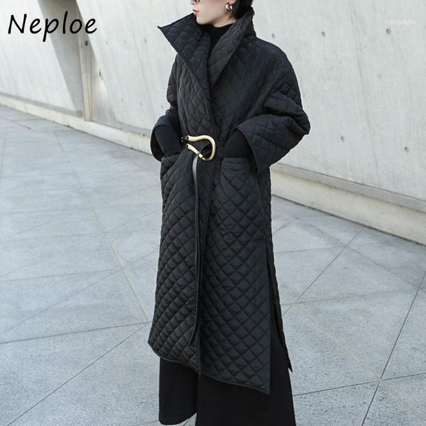 neploe chic argyle split long cotton coat 2021 turn-down collar femme parkas fashion simple solid color winter women jacket1, Black
neploe chic argyle split long cotton coat 2021 turn-down collar femme parkas fashion simple solid color winter women jacket1, Black