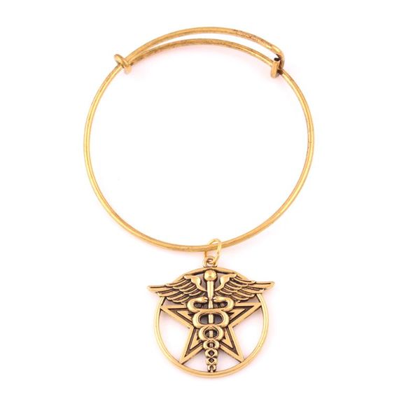 link, chain arrival antique silver/ gold winged staff with snakes pentagram charm caduceus symbol healers men and women's bangle, Black
link, chain arrival antique silver/ gold winged staff with snakes pentagram charm caduceus symbol healers men and women's bangle, Black