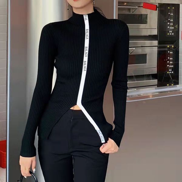 r 2021 women's sweater autumn winter new tight black and white letter printing fashion slim bottomed clothes, White;black
r 2021 women's sweater autumn winter new tight black and white letter printing fashion slim bottomed clothes, White;black