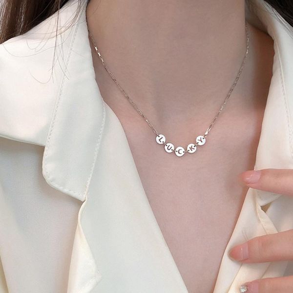 pendant necklaces lucky letter necklace female ins simple clavicle chain temperament niche light luxury jewelry ladies, Silver
pendant necklaces lucky letter necklace female ins simple clavicle chain temperament niche light luxury jewelry ladies, Silver
