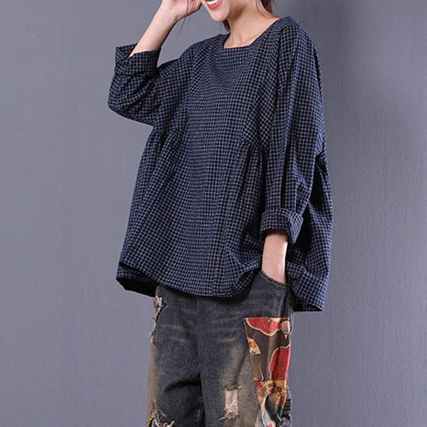 blusas 2021 women crew neck long sleeve plaid check autumn cotton linen casual party pleated flounce blouse shirt plus size, White
blusas 2021 women crew neck long sleeve plaid check autumn cotton linen casual party pleated flounce blouse shirt plus size, White