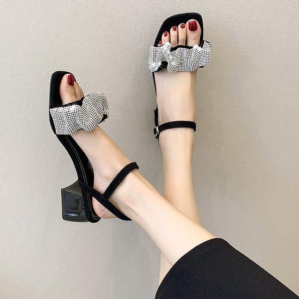 womens mid heel sandals summer elegant ankle-strap high heels chunky fairy style roman shoes, Black
womens mid heel sandals summer elegant ankle-strap high heels chunky fairy style roman shoes, Black