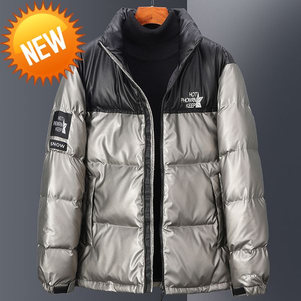 winter thickened white duck down jacket mens stand collar contrast color couple windproof oversized streetwear jackets men, Black
winter thickened white duck down jacket mens stand collar contrast color couple windproof oversized streetwear jackets men, Black