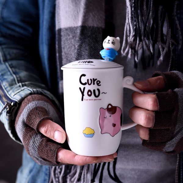 mugs creative trend mark milk cup cute cat ceramic couple coffee with cover spoon
mugs creative trend mark milk cup cute cat ceramic couple coffee with cover spoon
