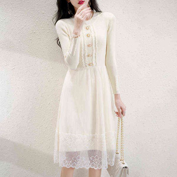 casual dresses temperament lace stitching knitted 2022 autumn winter fashion bottoming pullover wool dresses, Black;gray
casual dresses temperament lace stitching knitted 2022 autumn winter fashion bottoming pullover wool dresses, Black;gray