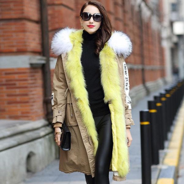 women's fur & faux 2021 autumn and winter woman high-quality pie overcoming liner white raccoon hooded jacket, Black
women's fur & faux 2021 autumn and winter woman high-quality pie overcoming liner white raccoon hooded jacket, Black