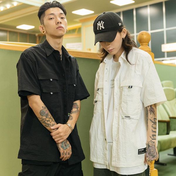 loose printed short-sleeved shirt pocket street hip-hop skateboard tide casual thin men fashion streetwear men's shirts, White;black
loose printed short-sleeved shirt pocket street hip-hop skateboard tide casual thin men fashion streetwear men's shirts, White;black