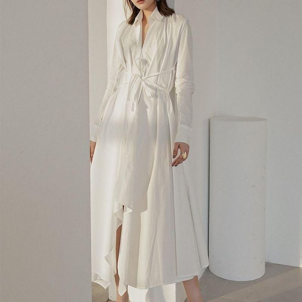 casual dresses spring stylish women vintage long sleeve loose dress lapel irregular single-breasted lacing solid color robe 2021, Black;gray
casual dresses spring stylish women vintage long sleeve loose dress lapel irregular single-breasted lacing solid color robe 2021, Black;gray