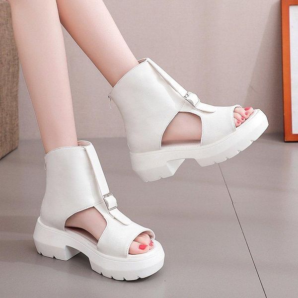 sandals waterproof platform roman style pure color simple zipper hollow wedge ladies summer fashion style., Black
sandals waterproof platform roman style pure color simple zipper hollow wedge ladies summer fashion style., Black