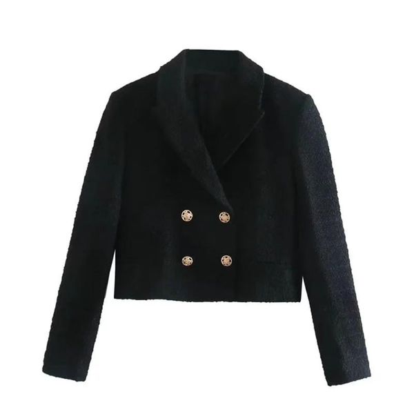 women's suits & blazers bbwm 2021 women elegant black tweed long sleeve office lady suit female vintage slim double breasted blazer cas, White;black
women's suits & blazers bbwm 2021 women elegant black tweed long sleeve office lady suit female vintage slim double breasted blazer cas, White;black