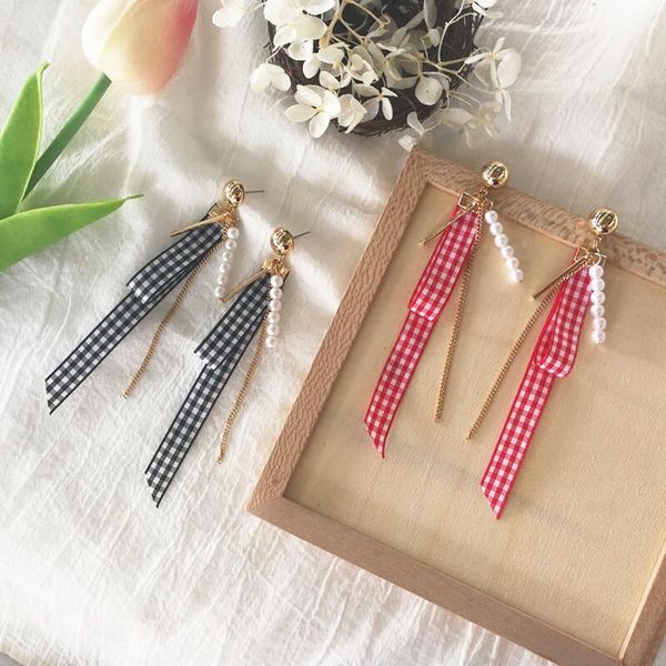 stud lovely simple retro plaid earrings webbing pearl tassels long elegant ear rings women's cute, Golden;silver
stud lovely simple retro plaid earrings webbing pearl tassels long elegant ear rings women's cute, Golden;silver