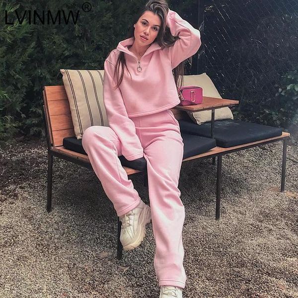 two piece dress sexycasual winter turn down collar zipper long sleeve sweatshirt elastic waist pocket wide leg pants female set, White
two piece dress sexycasual winter turn down collar zipper long sleeve sweatshirt elastic waist pocket wide leg pants female set, White