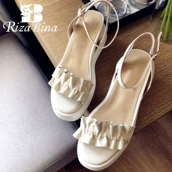 rizabina women sandals real leather trifle platform buckles shoes for summer fashion office party footwear size 34-39 dress, Black
rizabina women sandals real leather trifle platform buckles shoes for summer fashion office party footwear size 34-39 dress, Black