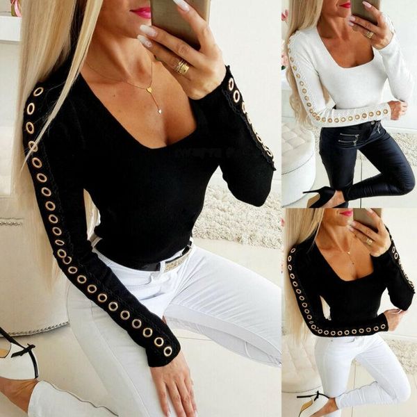 women's t-shirt fashion hollow out women lady pullover bodycon autumn casual long sleeve slim girls outwear, White
women's t-shirt fashion hollow out women lady pullover bodycon autumn casual long sleeve slim girls outwear, White