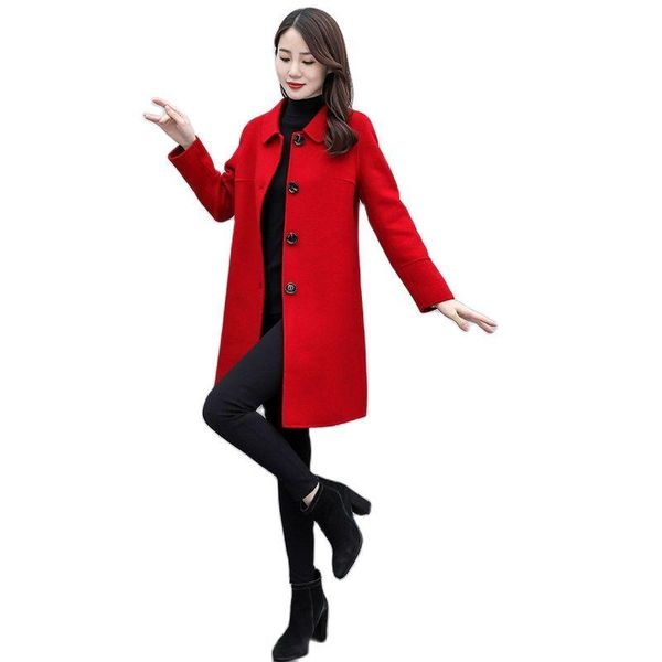 women's wool & blends woolen coat 2021 fall winter clothes fashion casual loose jacket female long overcoat plus size 4xlb, Black
women's wool & blends woolen coat 2021 fall winter clothes fashion casual loose jacket female long overcoat plus size 4xlb, Black