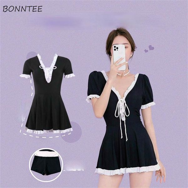 women's swimwear cover-ups women patchwork slim ruffles backless v-neck sweet vintage style lace-up high waist beach female cozy, White;black
women's swimwear cover-ups women patchwork slim ruffles backless v-neck sweet vintage style lace-up high waist beach female cozy, White;black