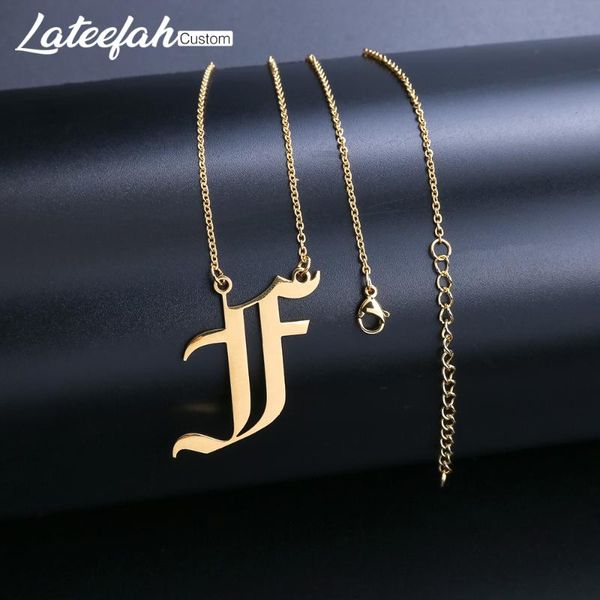 lateefah 2021 personality custom stainless steel old english letter necklace for women jewelry fashion birthday pendant necklaces, Silver
lateefah 2021 personality custom stainless steel old english letter necklace for women jewelry fashion birthday pendant necklaces, Silver