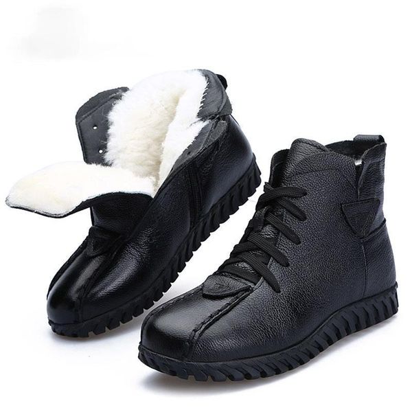 boots 2021 women snow winter warm shoes genuine leather thick wool ankle for fur flat female, Black
boots 2021 women snow winter warm shoes genuine leather thick wool ankle for fur flat female, Black