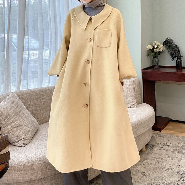 women's jackets winter double wool jacket face female with sleeves swollen long single breasted lapel line, Black;brown
women's jackets winter double wool jacket face female with sleeves swollen long single breasted lapel line, Black;brown
