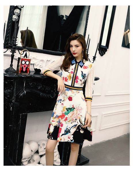 vintage print women spring summer a-line runway fashion lace splice animal printed elegant casual ladies shirt midi es, Black;gray
vintage print women spring summer a-line runway fashion lace splice animal printed elegant casual ladies shirt midi es, Black;gray