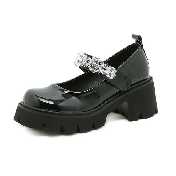 Patent Leather Vintage Platform Mary Janes Shoes Spring Autumn Womens 7cm Party Girls JK Studer High Heel Women Pumps Round Toe, Black
Patent Leather Vintage Platform Mary Janes Shoes Spring Autumn Womens 7cm Party Girls JK Studer High Heel Women Pumps Round Toe, Black