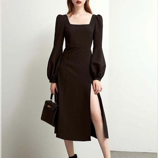 casual dresses one-piece fall 2021 women black retro dress elegant midi designer female long sleeve style chiffon vintage, Black;gray
casual dresses one-piece fall 2021 women black retro dress elegant midi designer female long sleeve style chiffon vintage, Black;gray