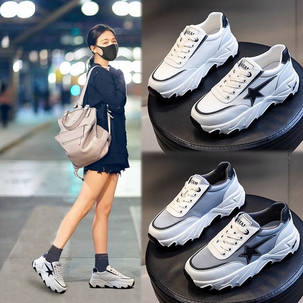 leather daddy shoes women's spring 2021 thick soled elevated sports flat bottomed casual running breathable, Black;white
leather daddy shoes women's spring 2021 thick soled elevated sports flat bottomed casual running breathable, Black;white