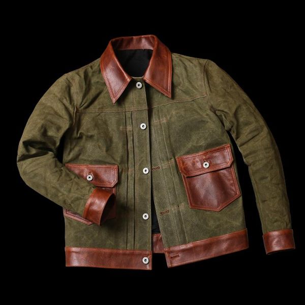 men's leather & faux 2021 american retro green men casual jacket large size xxxl genuine cowhide spring slim fit splicing coat, Black
men's leather & faux 2021 american retro green men casual jacket large size xxxl genuine cowhide spring slim fit splicing coat, Black