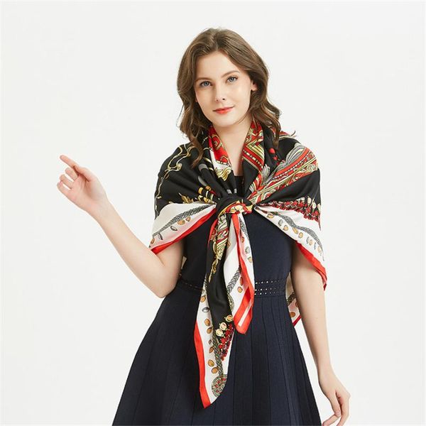 scarves silk twill scarf women big size shawl wrap square pashmina 130cm women's beach vintage kerchief black stole, Blue;gray
scarves silk twill scarf women big size shawl wrap square pashmina 130cm women's beach vintage kerchief black stole, Blue;gray