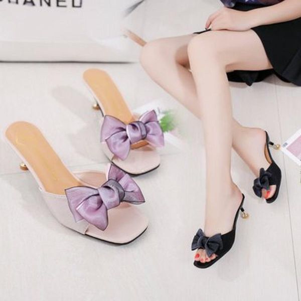 summer ladies fashion sandals and slippers comfortable bow fish mouth in the heel with thin women, Black
summer ladies fashion sandals and slippers comfortable bow fish mouth in the heel with thin women, Black