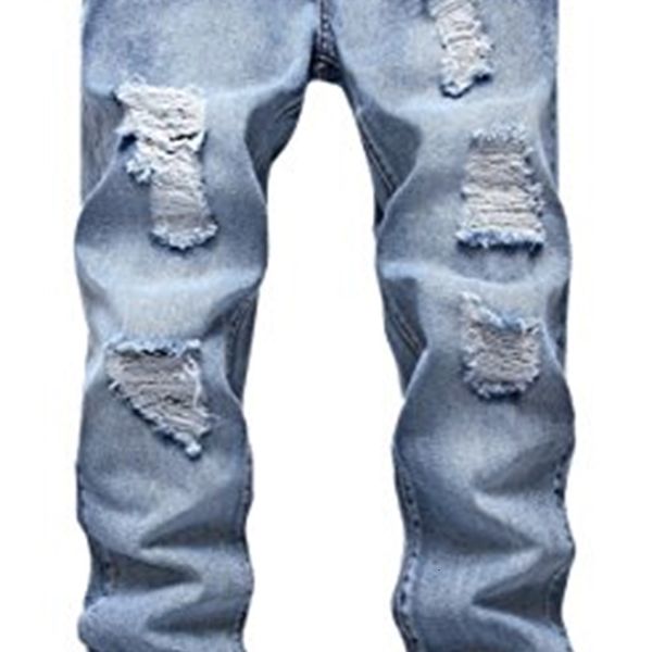 men's jeans ripped slim fit straight denim vintage style broken holes flxw, Blue
men's jeans ripped slim fit straight denim vintage style broken holes flxw, Blue