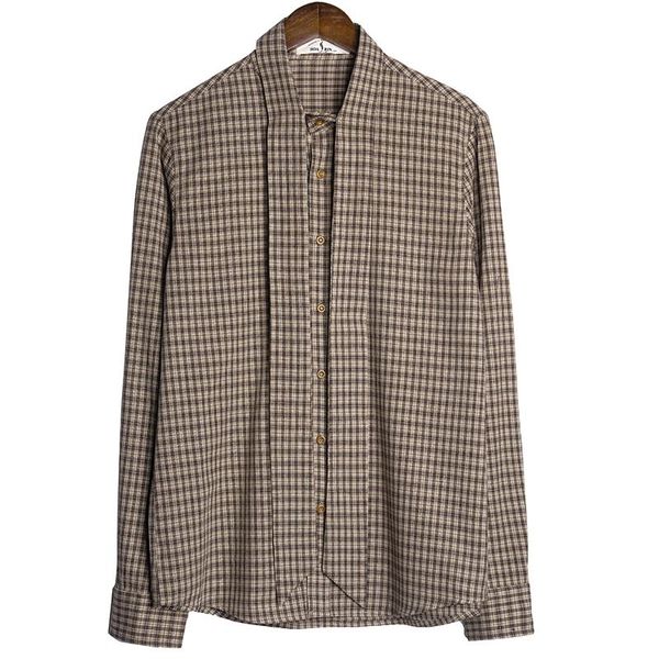 men casual long sleeves plaid retro shirt korean winter regular fit office camisas de hombre mens clothing eb50cs men's shirts, White;black
men casual long sleeves plaid retro shirt korean winter regular fit office camisas de hombre mens clothing eb50cs men's shirts, White;black