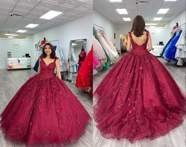 modern wine red 3d floral flowers quinceanera dresses 2022 ball gown with straps sleeves rhinestones tulle lace mexican xv evening party pro, Blue;red
modern wine red 3d floral flowers quinceanera dresses 2022 ball gown with straps sleeves rhinestones tulle lace mexican xv evening party pro, Blue;red