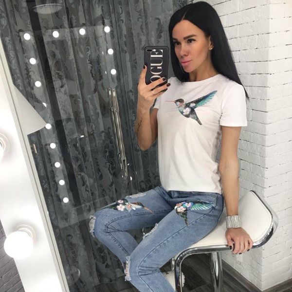 new summer women t-shirt colorful hummingbird art painting maiden casual ladies novelty tee cute t shirts, White
new summer women t-shirt colorful hummingbird art painting maiden casual ladies novelty tee cute t shirts, White