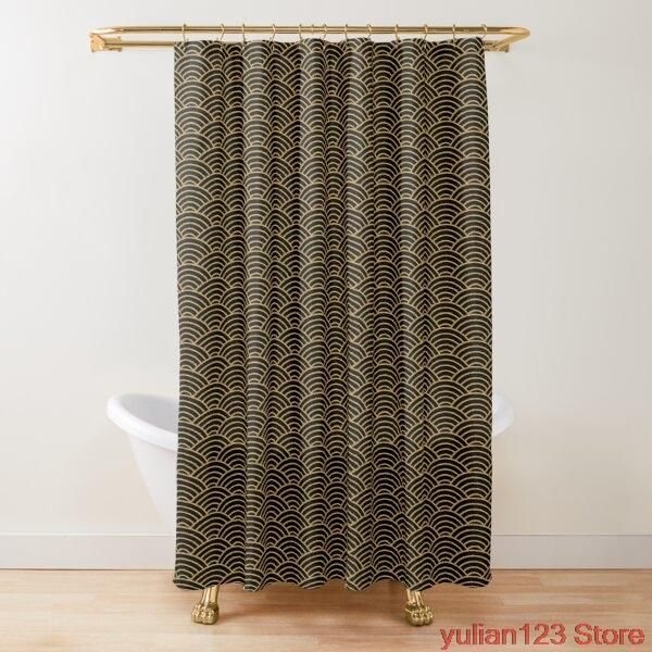 japanese seigaiha gold and black caramel pattern shower curtain for bathroom - waterproof with 12 hooks curtains
japanese seigaiha gold and black caramel pattern shower curtain for bathroom - waterproof with 12 hooks curtains