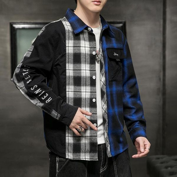 men's casual shirts high end spring and autumn long sleeve shirt trend super youth cardigan men, White;black
men's casual shirts high end spring and autumn long sleeve shirt trend super youth cardigan men, White;black