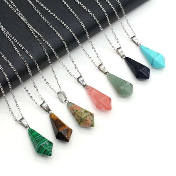 natural stone tiger eye stone turquoise opal pendant necklaces for women reiki heal crystal pendulum charms necklace, Silver
natural stone tiger eye stone turquoise opal pendant necklaces for women reiki heal crystal pendulum charms necklace, Silver