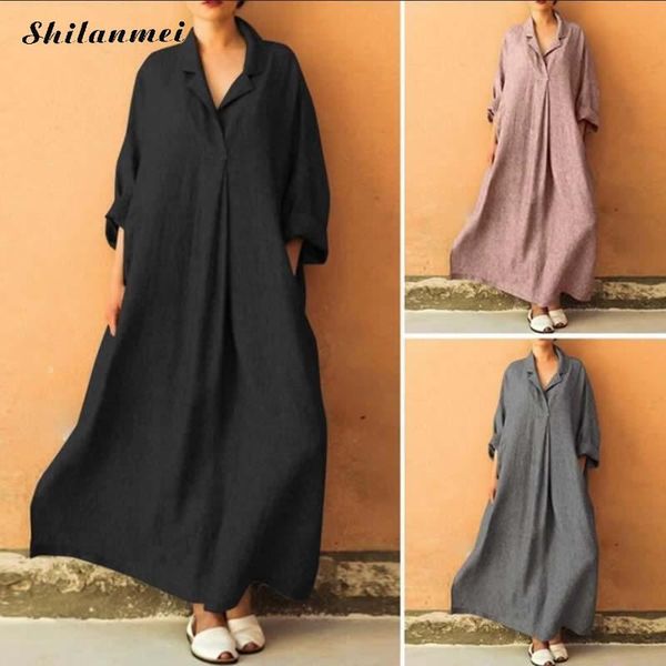 casual dresses trendy bohemian plus size dress 2021 women solid cotton linen loose shirt long sleeve collar neck 5xl, Black;gray
casual dresses trendy bohemian plus size dress 2021 women solid cotton linen loose shirt long sleeve collar neck 5xl, Black;gray