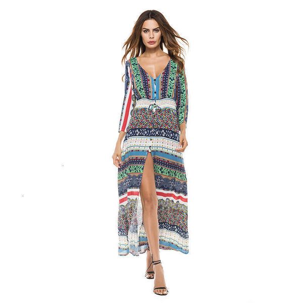 bohemian casual dresses floral style skirt beach cover long sleeve dress, Black;gray
bohemian casual dresses floral style skirt beach cover long sleeve dress, Black;gray