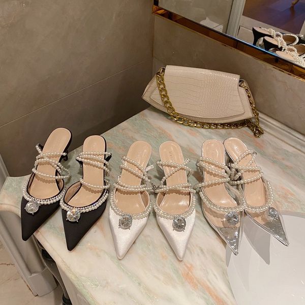 fashion women sandals pointed toe sandals pearl chain ankle strap thin high heels dress wedding shoes woman size 39 210513, Black
fashion women sandals pointed toe sandals pearl chain ankle strap thin high heels dress wedding shoes woman size 39 210513, Black