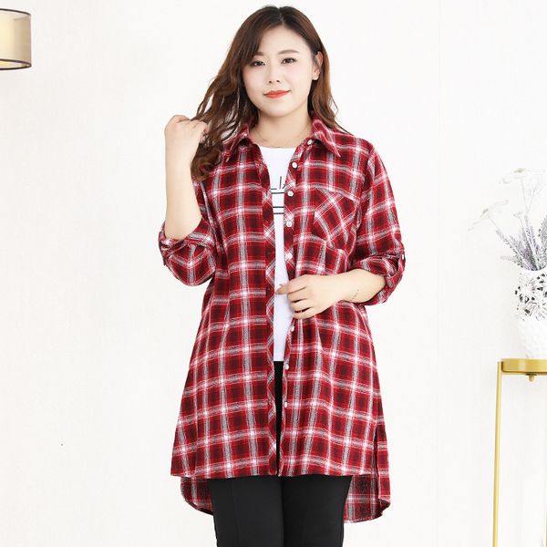 shirts plus size 10xl 9xl 8xl 7xl fall long sleeve female blouse red cotton plaid blouses and chemisier femme, White
shirts plus size 10xl 9xl 8xl 7xl fall long sleeve female blouse red cotton plaid blouses and chemisier femme, White