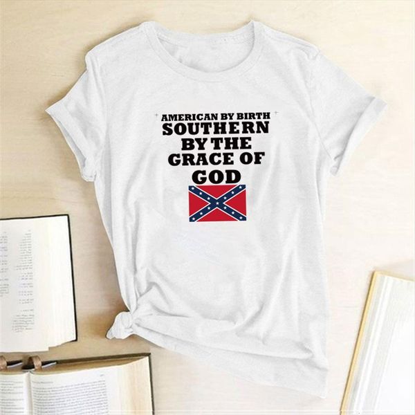 american by birth southern womens the grace of god print women clothing summer harajuku for fashion camisetas, White
american by birth southern womens the grace of god print women clothing summer harajuku for fashion camisetas, White