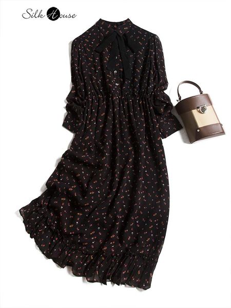 casual dresses black small rose shirt type lapel medium length fishtail skirt silk dress, Black;gray
casual dresses black small rose shirt type lapel medium length fishtail skirt silk dress, Black;gray
