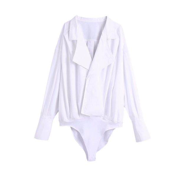 elegant women solid white loose bodysuits fashion ladies cross rompers streetwear female chic turn down collar bodysuit 210427, Black;white
elegant women solid white loose bodysuits fashion ladies cross rompers streetwear female chic turn down collar bodysuit 210427, Black;white