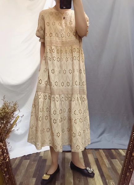 2021 New Artistic Retro Fresh Sweet Fashion All-match Crocheted Hollow Lace Short-Sleeve Dress 3863, Black
2021 New Artistic Retro Fresh Sweet Fashion All-match Crocheted Hollow Lace Short-Sleeve Dress 3863, Black