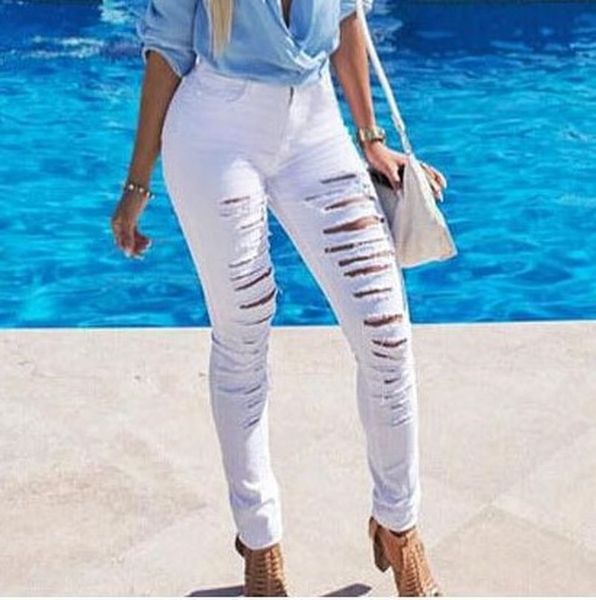 2021 spring and autumn new ripped large size jeans women's trousers small feet stretch pencil pants, Blue
2021 spring and autumn new ripped large size jeans women's trousers small feet stretch pencil pants, Blue